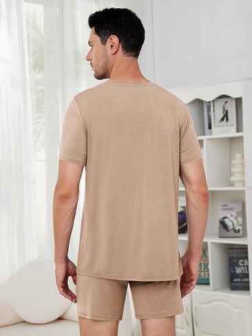Men's Lounge Wear Set with Underwear, Round-Neck Top and Short Sleep Pajama Set - Comfortable Loungewear for Men in Saudi Arabia