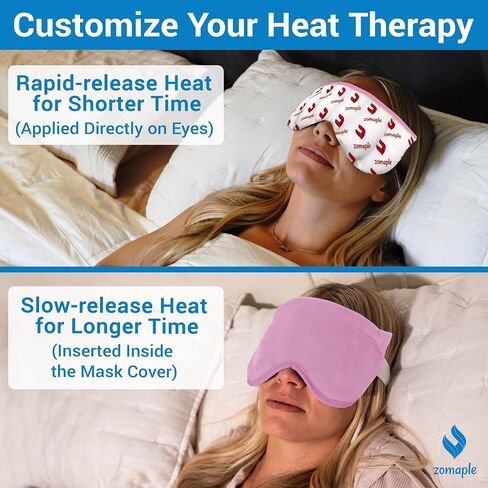 Zomaple Heated Eye Mask for Dry Eyes, Reusable Dry Eye Mask with Moist Heat Warming Compress, Soothing Eye Warm Compress for Dry Eyes Relief - Microwavable Eye mask for Dry Eyes, Stye and Blepharitis in Kuwait