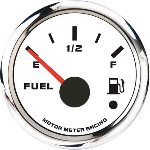 MOTOR METER RACING W Pro Series 52mm 2-1/16" Fuel Level Gauge 0-90 Ohms Black Dial White LED Warning Function Waterproof for Car Truck Marine Boat Yacht in Saudi Arabia