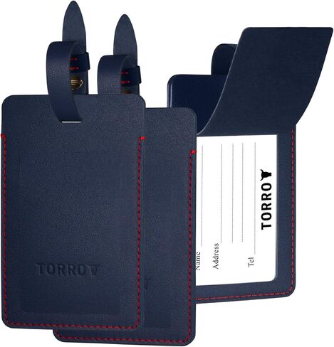 TORRO Leather Luggage Tag – Premium Leather Luggage Label for Suitcases and Travel Bags (Dark Brown) in Saudi Arabia