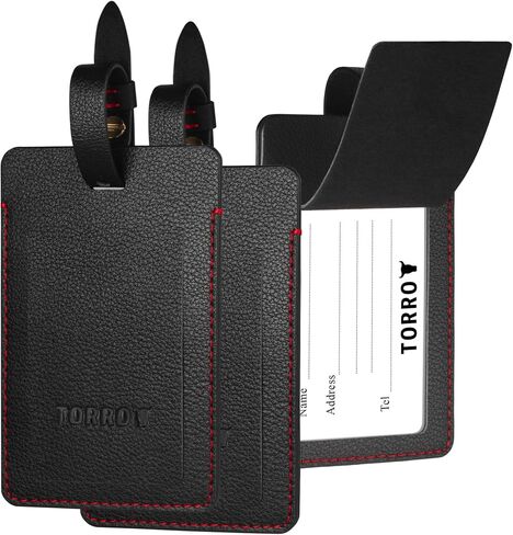 TORRO Leather Luggage Tag – Premium Leather Luggage Label for Suitcases and Travel Bags (Dark Brown) in Saudi Arabia