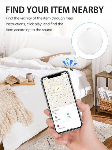 جهاز تعقب الأمتعة، جهاز العثور على المفاتيح، جهاز تعقب بلوتوث ذكي مع ميزة Find My (iOS فقط)، محدد موقع العناصر للمحافظ، المفاتيح، تنبيه أعلى صوت، بطارية قابلة للاستبدال (أبيض) in Kuwait