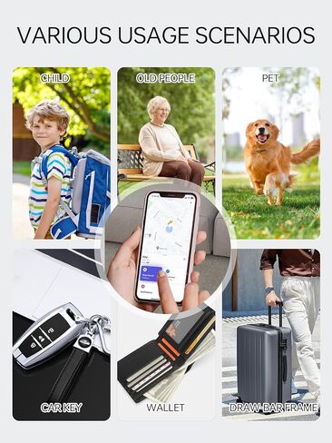 جهاز تعقب الأمتعة، جهاز العثور على المفاتيح، جهاز تعقب بلوتوث ذكي مع ميزة Find My (iOS فقط)، محدد موقع العناصر للمحافظ، المفاتيح، تنبيه أعلى صوت، بطارية قابلة للاستبدال (أبيض) in Kuwait