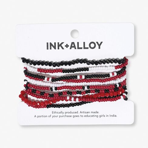 INK + ALLOY Women's Game Day Jewelry Set, Beade Bracelets and Beaded Fringe Earrings Set, Handmade Jewelry for College Students, Teachers, Team Gifts in Saudi Arabia