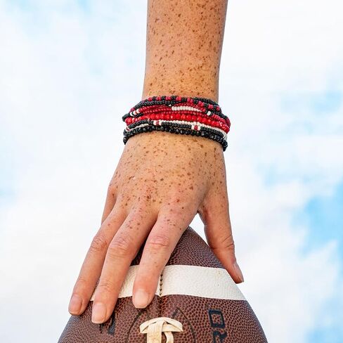 INK + ALLOY Women's Game Day Jewelry Set, Beade Bracelets and Beaded Fringe Earrings Set, Handmade Jewelry for College Students, Teachers, Team Gifts in Saudi Arabia