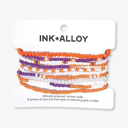 INK + ALLOY Women's Game Day Jewelry Set, Beade Bracelets and Beaded Fringe Earrings Set, Handmade Jewelry for College Students, Teachers, Team Gifts in Saudi Arabia