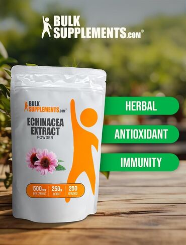 BulkSupplements.com Echinacea Extract Powder - Echinacea Supplement, Herbal Supplement for Immune Support - Vegan & Gluten Free, 500mg per Serving, 500g (1.1 lbs) (Pack of 1) in Kuwait