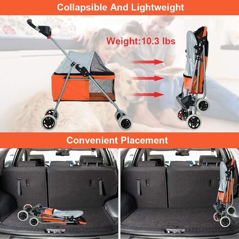 BestPet Foldable Pet Stroller for Small/Medium Dogs and Cats Up to 33 lbs in Saudi Arabia