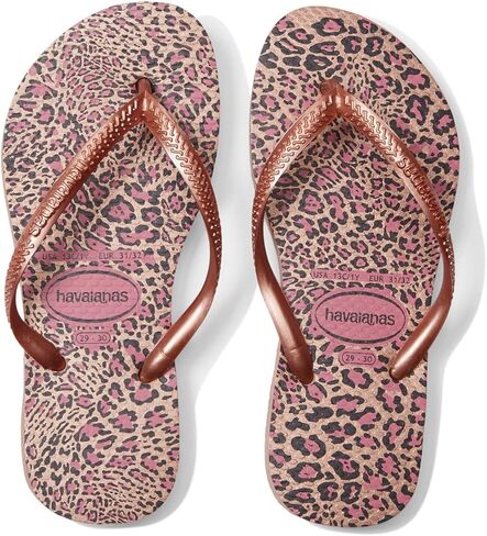 Havaianas Kids Slim Animals Flip Flops - Kids Summer Sandals - Crocus Rose/Golden Blush, 10C little kid in Kuwait