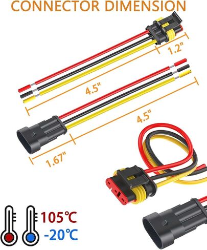 2 Pin DT Wire Connector 16 AWG Waterproof Automotive Electrical Connectors Deutsch Connector Male and Female Wire Connectors Plug Connectors with Heat Shrink Tubing for Car Truck Boat, 4 Kits in Saudi Arabia
