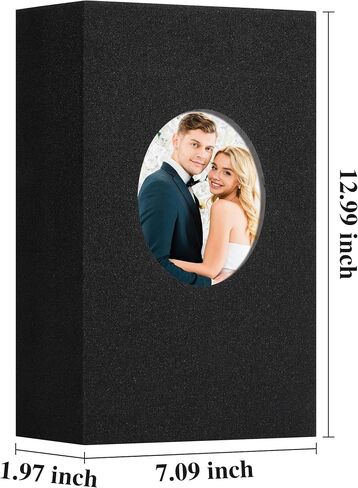 Vienrose Photo Album Linen Cover 100 Pockets 4 x 6 Slip in Photo Book with Oval Window Picture Book for Wedding, Anniversary, Vacation, Beige in Saudi Arabia