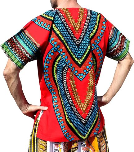RaanPahMuang Spearhead Heart African Dashiki Shirt Radiant Colors Afrika Style in Saudi Arabia