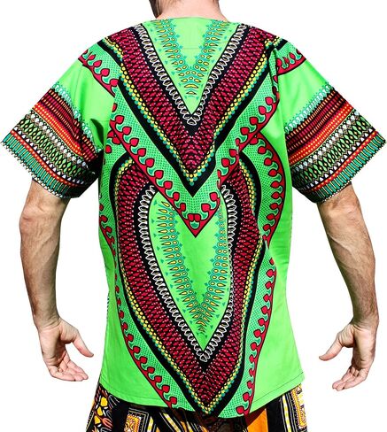 RaanPahMuang Spearhead Heart African Dashiki Shirt Radiant Colors Afrika Style in Saudi Arabia