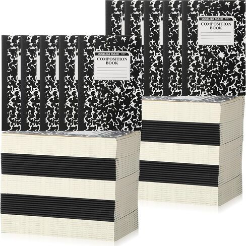 Fainne 100 Pack A5 Composition Notebooks Bulk Wide Ruled Composition Notebook College Ruled Composition Notebooks Marble Covers Composition Notebook for Student Classroom Office Supplies (Green) in Saudi Arabia