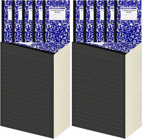 Fainne 100 Pack A5 Composition Notebooks Bulk Wide Ruled Composition Notebook College Ruled Composition Notebooks Marble Covers Composition Notebook for Student Classroom Office Supplies (Green) in Saudi Arabia
