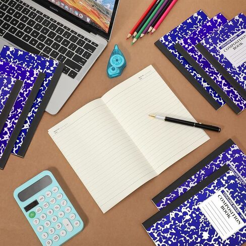 Fainne 100 Pack A5 Composition Notebooks Bulk Wide Ruled Composition Notebook College Ruled Composition Notebooks Marble Covers Composition Notebook for Student Classroom Office Supplies (Green) in Saudi Arabia