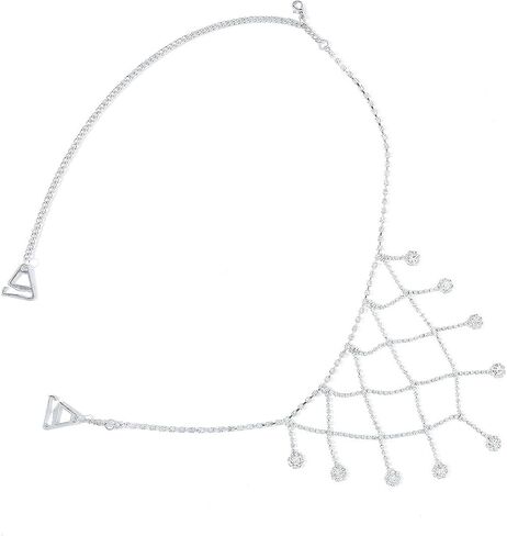 Shiny Rhinestone Bra Straps with Tassels Adjustable Detachable Metal Shoulder Straps for Strapless Bras and Dresses in Kuwait