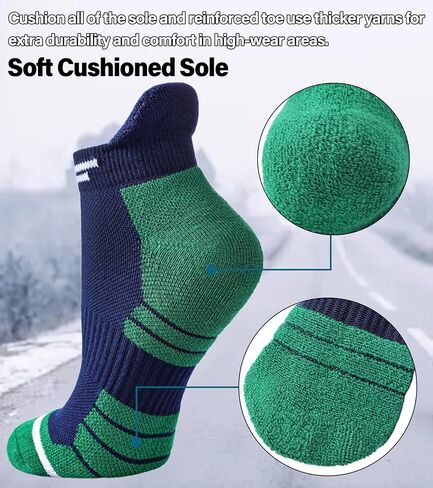 FNOVCO Womens Ankle Socks for Running, Hiking, Biking, Walking, Thick Cushioned Athletic Socks With Tab 5 Pairs in Saudi Arabia