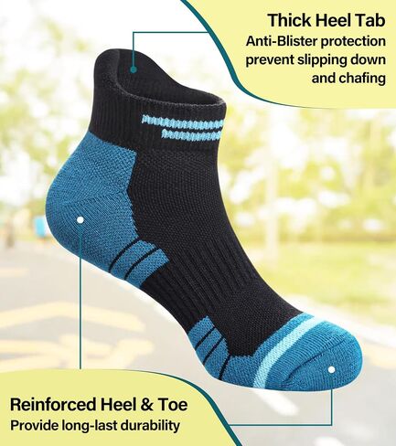 FNOVCO Womens Ankle Socks for Running, Hiking, Biking, Walking, Thick Cushioned Athletic Socks With Tab 5 Pairs in Saudi Arabia