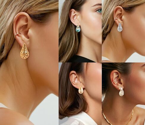𝗖𝗢𝗥𝗜𝗫𝗧𝗔𝗟 Tear Drop Earrings Jewelry, Teardrop Earrings for Women, Bottega Drop Earrings, Rainbow earrings,Hypoallergenic Earrings,Hoop Earring for Women,Cute Green Flower Earrings,Jewelry for Women in Saudi Arabia
