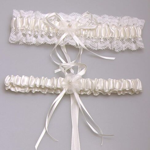 Women Wedding Garter Stretch Leg Garter Set Bridal Accessories with White Lace Floral Garters in Saudi Arabia