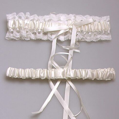 Women Wedding Garter Stretch Leg Garter Set Bridal Accessories with White Lace Floral Garters in Saudi Arabia