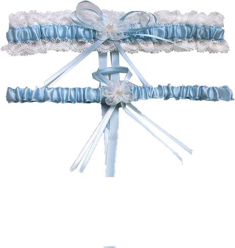 Women Wedding Garter Stretch Leg Garter Set Bridal Accessories with White Lace Floral Garters in Saudi Arabia