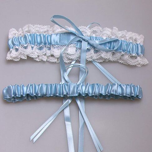 Women Wedding Garter Stretch Leg Garter Set Bridal Accessories with White Lace Floral Garters in Saudi Arabia
