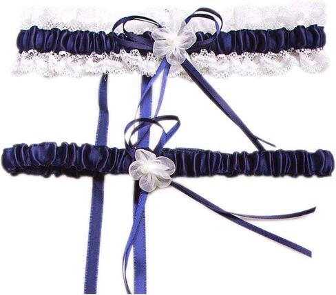 Women Wedding Garter Stretch Leg Garter Set Bridal Accessories with White Lace Floral Garters in Saudi Arabia