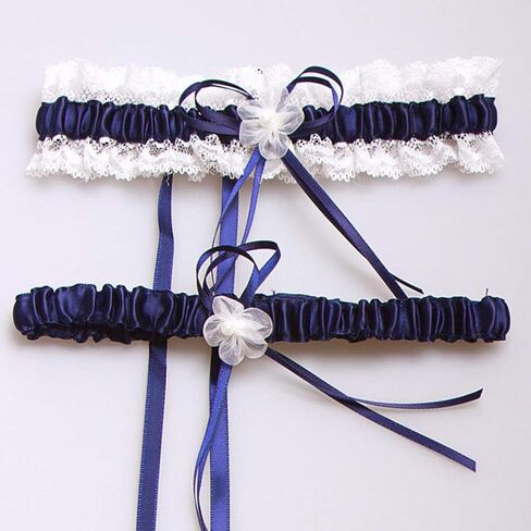 Women Wedding Garter Stretch Leg Garter Set Bridal Accessories with White Lace Floral Garters in Saudi Arabia