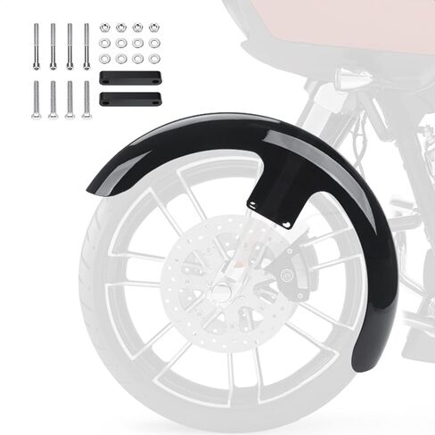 19 inch Motorcycle Front Fender Wheels Wrap Front Fender Fit for Harley Touring Road King Road Glide Electra Glide Street Glide (Gloss Black) in Saudi Arabia