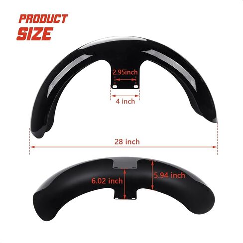 19 inch Motorcycle Front Fender Wheels Wrap Front Fender Fit for Harley Touring Road King Road Glide Electra Glide Street Glide (Gloss Black) in Saudi Arabia