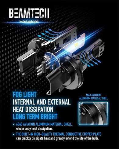 BEAMTECH H13 لمبة الضباب الخفيفة، 9008 لمبة الضباب الأمامية ضوء الضباب لمبة Powersports الملحقات أضواء in Saudi Arabia