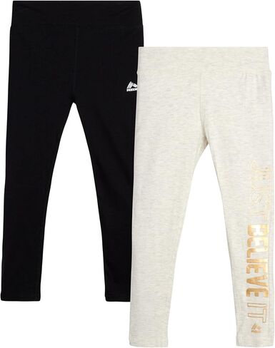 RBX Girls' Active Leggings - 2 Pack Performance Stretch Cotton Yoga Pants (Size: 4-16) in Saudi Arabia