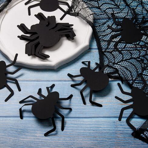 72 Pcs Spider Cut-Outs Paper Halloween Cutouts Black Spiders Shape Cutout Realistic Halloween Home Decorations for Halloween Eve Party Supplies Favor Wall Window Bulletin Board Kids Craft Projects in Saudi Arabia