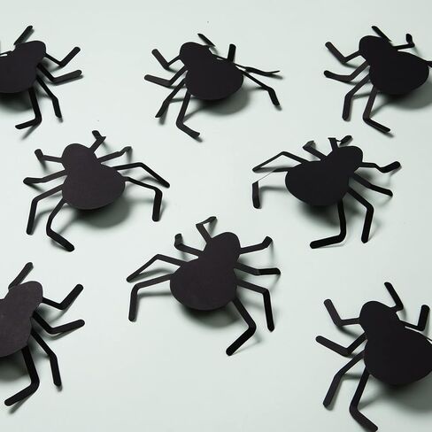 72 Pcs Spider Cut-Outs Paper Halloween Cutouts Black Spiders Shape Cutout Realistic Halloween Home Decorations for Halloween Eve Party Supplies Favor Wall Window Bulletin Board Kids Craft Projects in Saudi Arabia