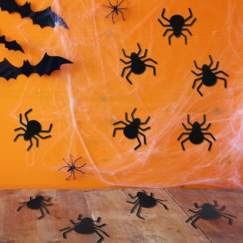 72 Pcs Spider Cut-Outs Paper Halloween Cutouts Black Spiders Shape Cutout Realistic Halloween Home Decorations for Halloween Eve Party Supplies Favor Wall Window Bulletin Board Kids Craft Projects in Saudi Arabia