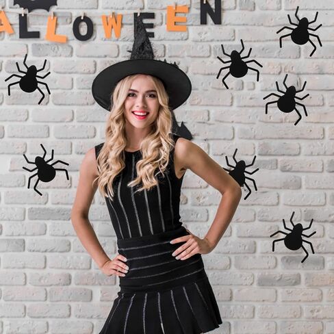 72 Pcs Spider Cut-Outs Paper Halloween Cutouts Black Spiders Shape Cutout Realistic Halloween Home Decorations for Halloween Eve Party Supplies Favor Wall Window Bulletin Board Kids Craft Projects in Saudi Arabia