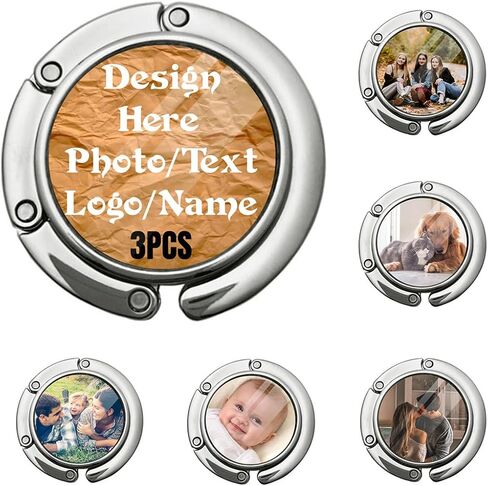 Customized Portable Handbag Hangers, Custom Purse Hanger, Upload Your Own Design, Photo Text Logo, Gift for Adult Men Women, Marble, 1.77"x1.77" in Saudi Arabia