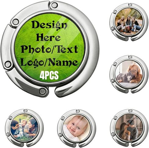 Customized Portable Handbag Hangers, Custom Purse Hanger, Upload Your Own Design, Photo Text Logo, Gift for Adult Men Women, Marble, 1.77"x1.77" in Saudi Arabia