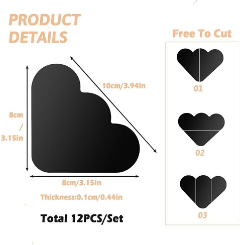12 PCS Rug Pad Clips, Cloud Shaped Carpet Pad Tape Stickers, Double Sided Sticker Area Rug Pads, Non-Slip Washable Tape Clips for Corners, Suitable for Indoor Hardwood Floors and Ceramic Tiles, Balck in Saudi Arabia