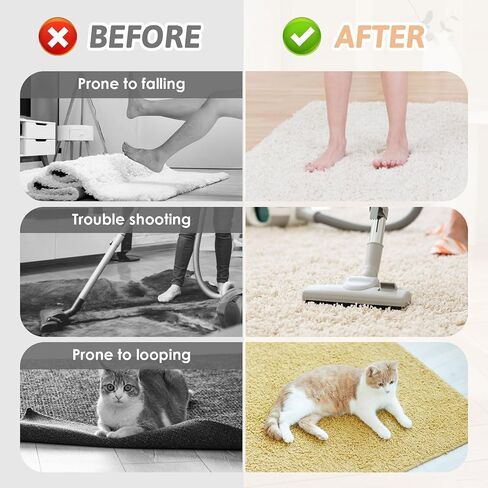 12 PCS Rug Pad Clips, Cloud Shaped Carpet Pad Tape Stickers, Double Sided Sticker Area Rug Pads, Non-Slip Washable Tape Clips for Corners, Suitable for Indoor Hardwood Floors and Ceramic Tiles, Balck in Saudi Arabia