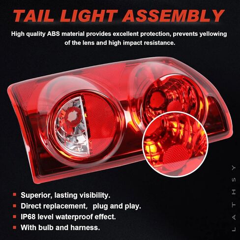 Tail Light Assembly Compatible With 2007 2008 2009 Dodge Ram 1500 2500 3500 Replace:55277303AC, 55277302AC in Kuwait