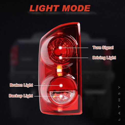 Tail Light Assembly Compatible With 2007 2008 2009 Dodge Ram 1500 2500 3500 Replace:55277303AC, 55277302AC in Kuwait