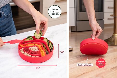 Silicone Slow Feeder Dog Bowls | Dog Slow Feeder for Large & Small Breeds | No-Gulp & Non-Slip Puzzle Feeder with Wide Grooves | Beige in Saudi Arabia