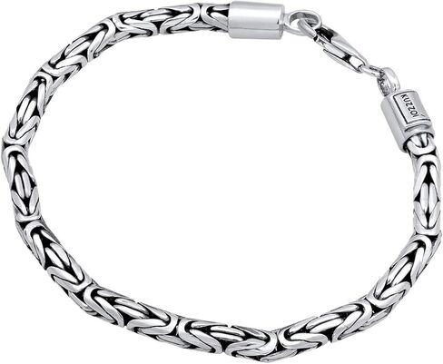 kuzzoi Men Bracelet curb cuban chain massiv shiny solid with Clasp made of 925 sterling silver, length 7.48 inch – 9.05 inch, width 0.16 inch, 0.71 oz, 0206141819 in Saudi Arabia