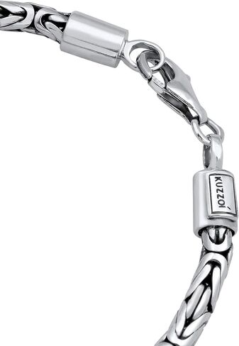kuzzoi Men Bracelet curb cuban chain massiv shiny solid with Clasp made of 925 sterling silver, length 7.48 inch – 9.05 inch, width 0.16 inch, 0.71 oz, 0206141819 in Saudi Arabia