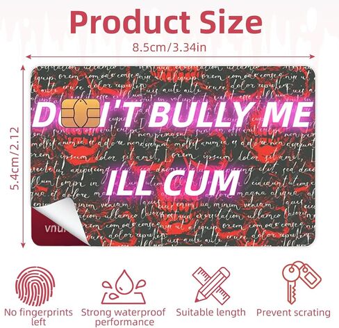 'DON'T BULLY ME ILL CUM' Credit Card Skin Funny Debit Card Skin Cover for Transportation, Key, Debit, Credit Slim Meme Skull Credit Card Sticker Protecting Personalizing Bank Card (Red Black) in Saudi Arabia