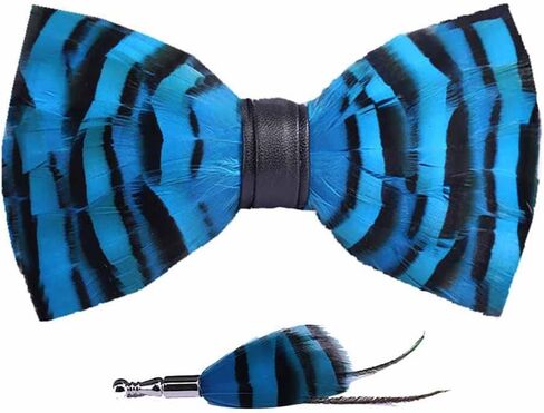 Pre-tied Peacock Bowtie Brooch Set Feather Bow Tie Necktie with GIFT BOX for Any Special Occasion in Saudi Arabia