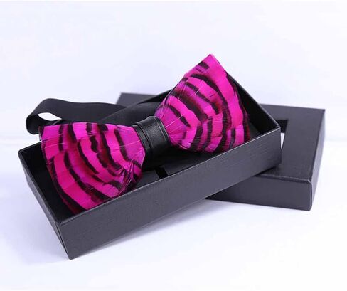 Pre-tied Peacock Bowtie Brooch Set Feather Bow Tie Necktie with GIFT BOX for Any Special Occasion in Saudi Arabia
